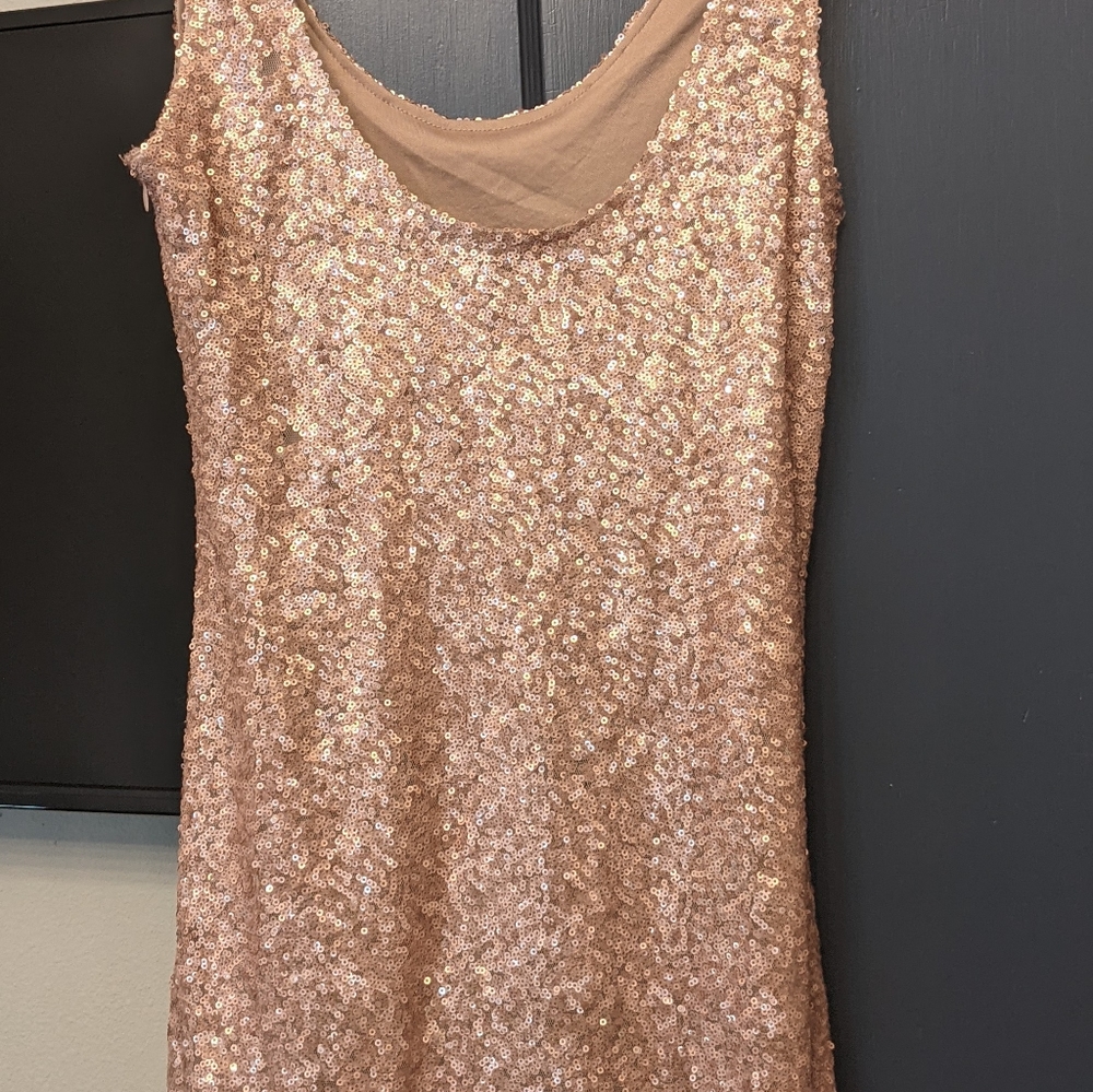 Pink sequin mini dress by wishlist size med never worn
